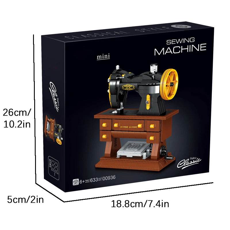633PCS Simulation Retro Sewing Machine Building Blocks Model - ToylandEU