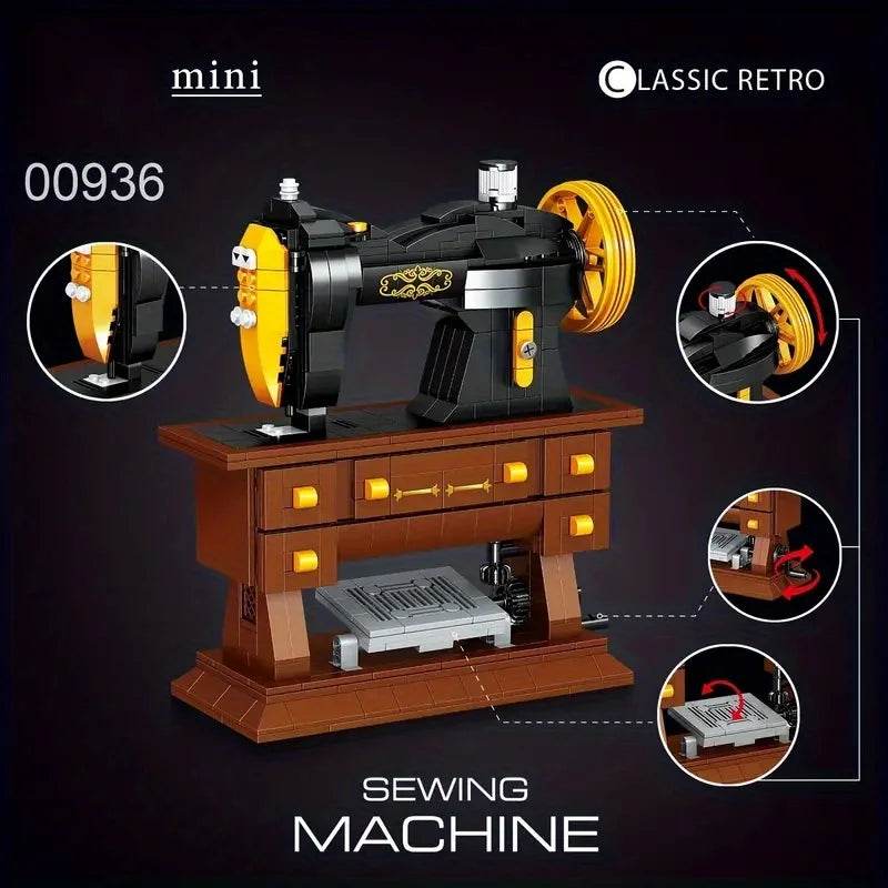 633PCS Simulation Retro Sewing Machine Building Blocks Model - ToylandEU