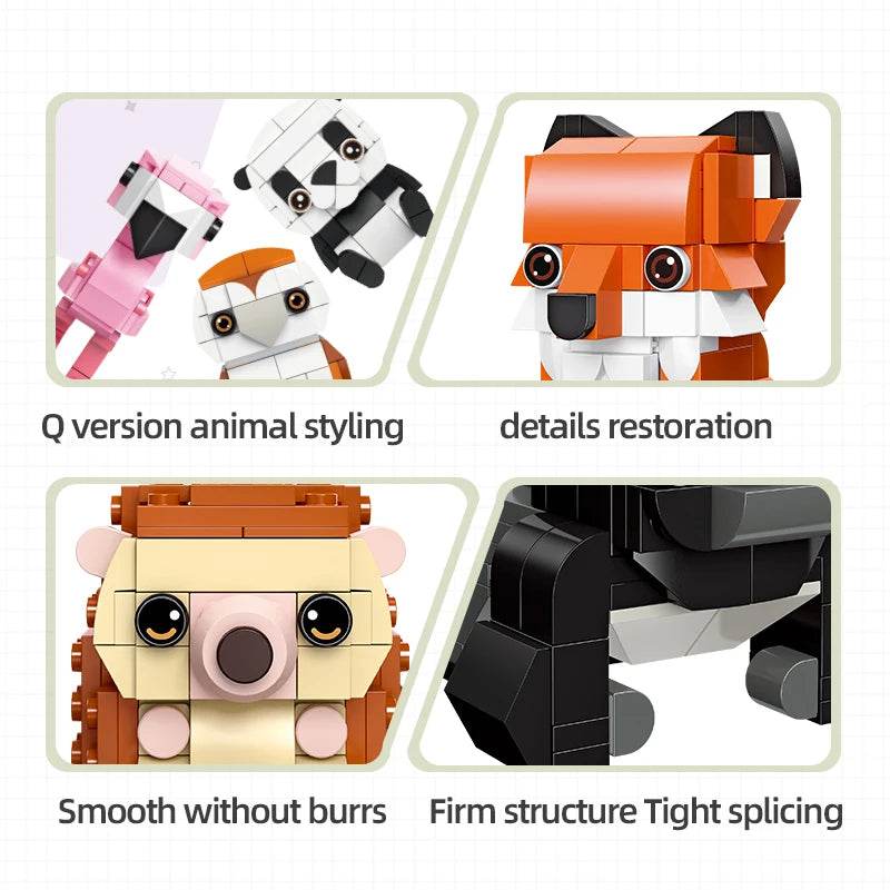 639PCS Mini Animal Building Blocks Ostrich Fox Panda Toys - ToylandEU
