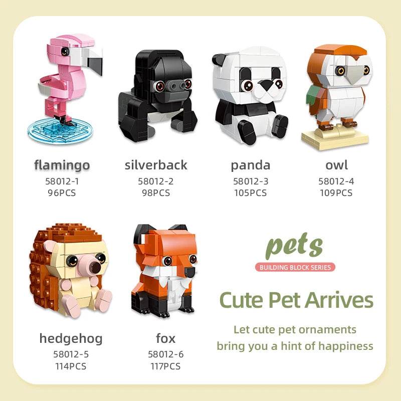 639PCS Mini Animal Building Blocks Ostrich Fox Panda Toys - ToylandEU