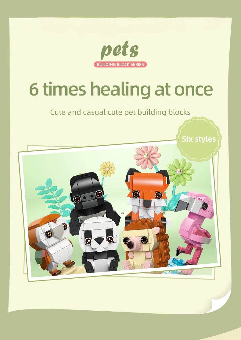 639PCS Mini Animal Building Blocks Ostrich Fox Panda Toys - ToylandEU