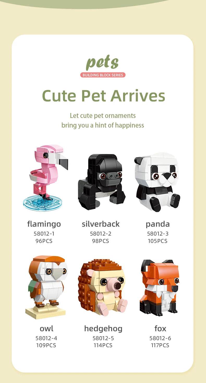 639PCS Mini Animal Building Blocks Ostrich Fox Panda Toys - ToylandEU