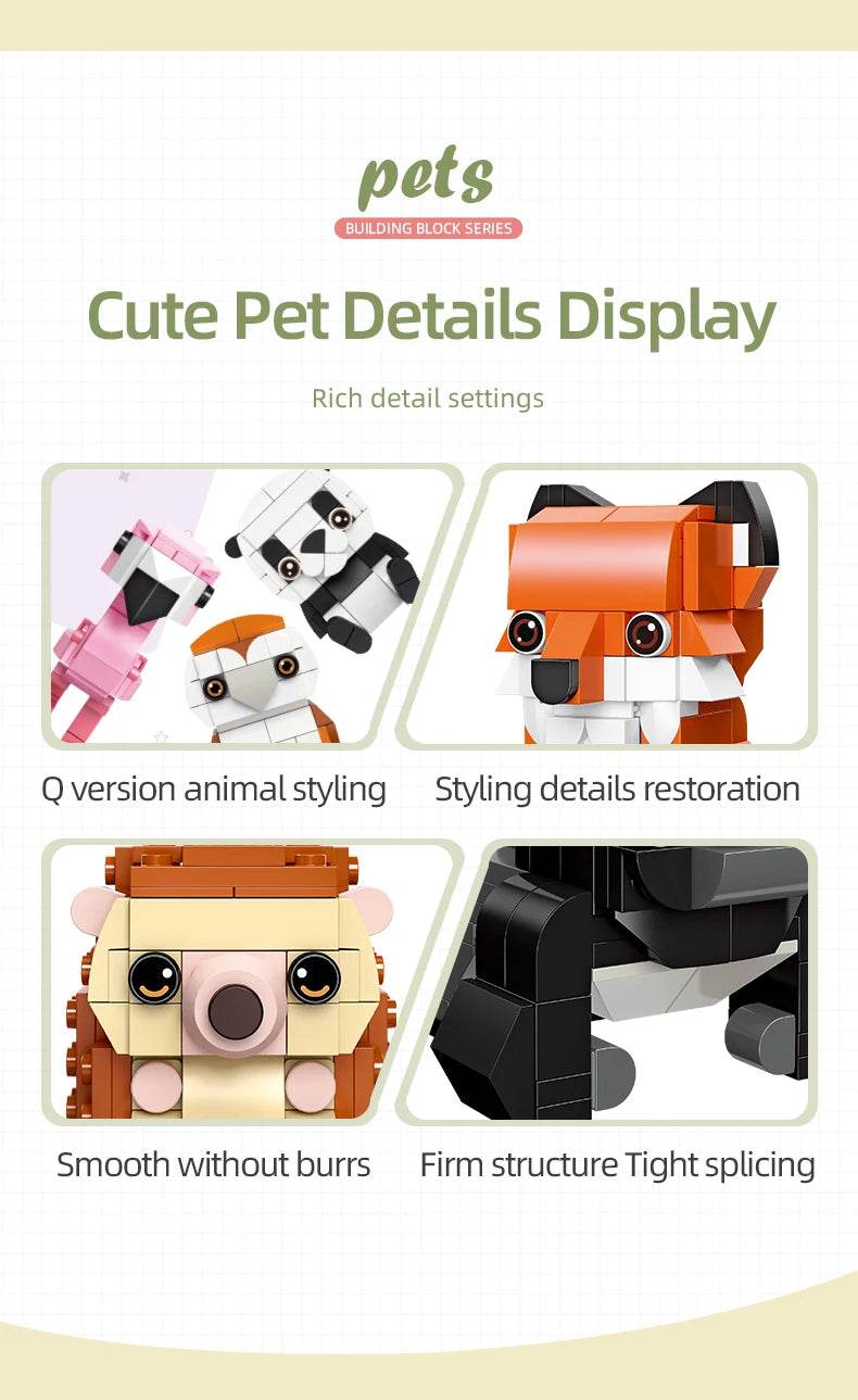 639PCS Mini Animal Building Blocks Ostrich Fox Panda Toys - ToylandEU