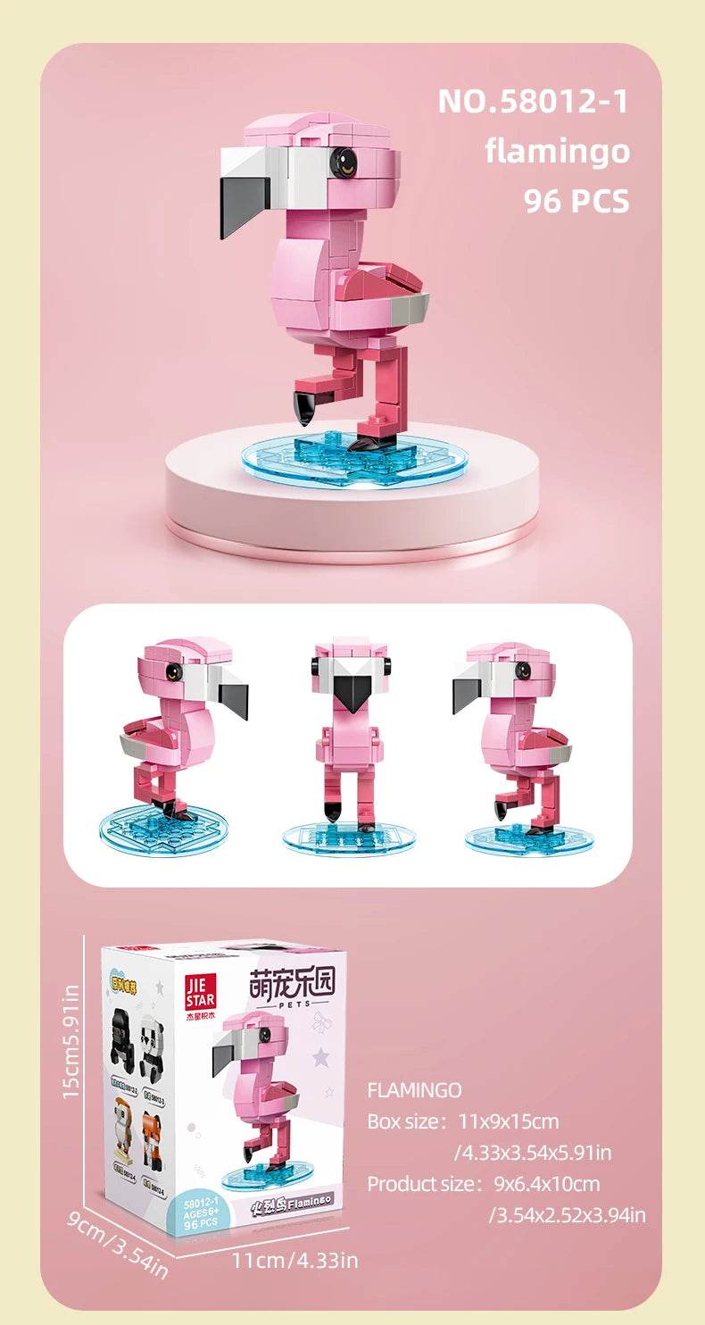 639PCS Mini Animal Building Blocks Ostrich Fox Panda Toys - ToylandEU