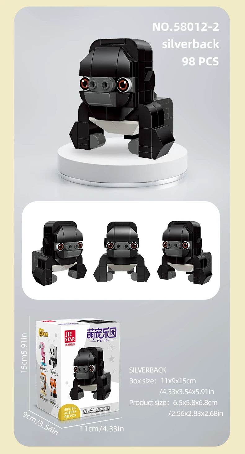 639PCS Mini Animal Building Blocks Ostrich Fox Panda Toys - ToylandEU