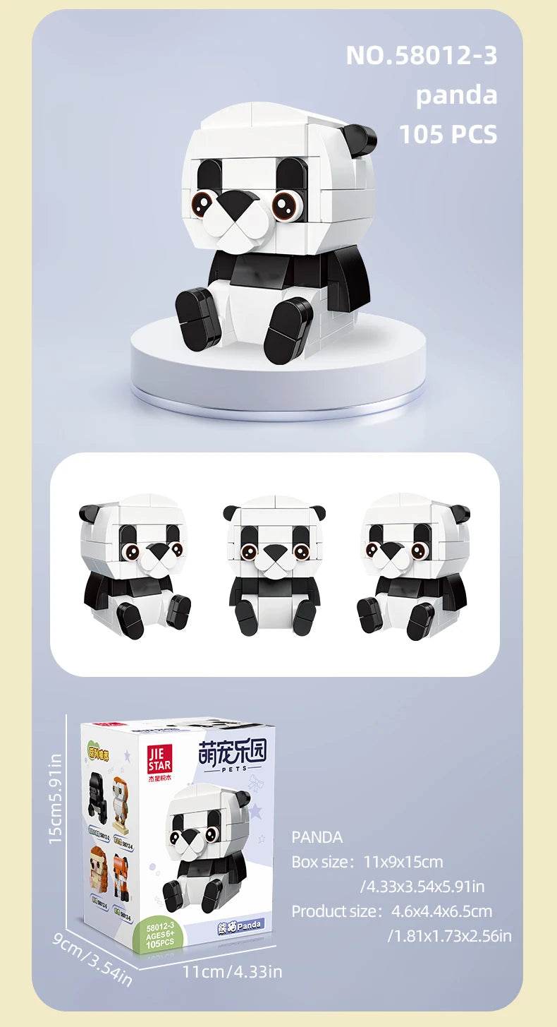 639PCS Mini Animal Building Blocks Ostrich Fox Panda Toys - ToylandEU