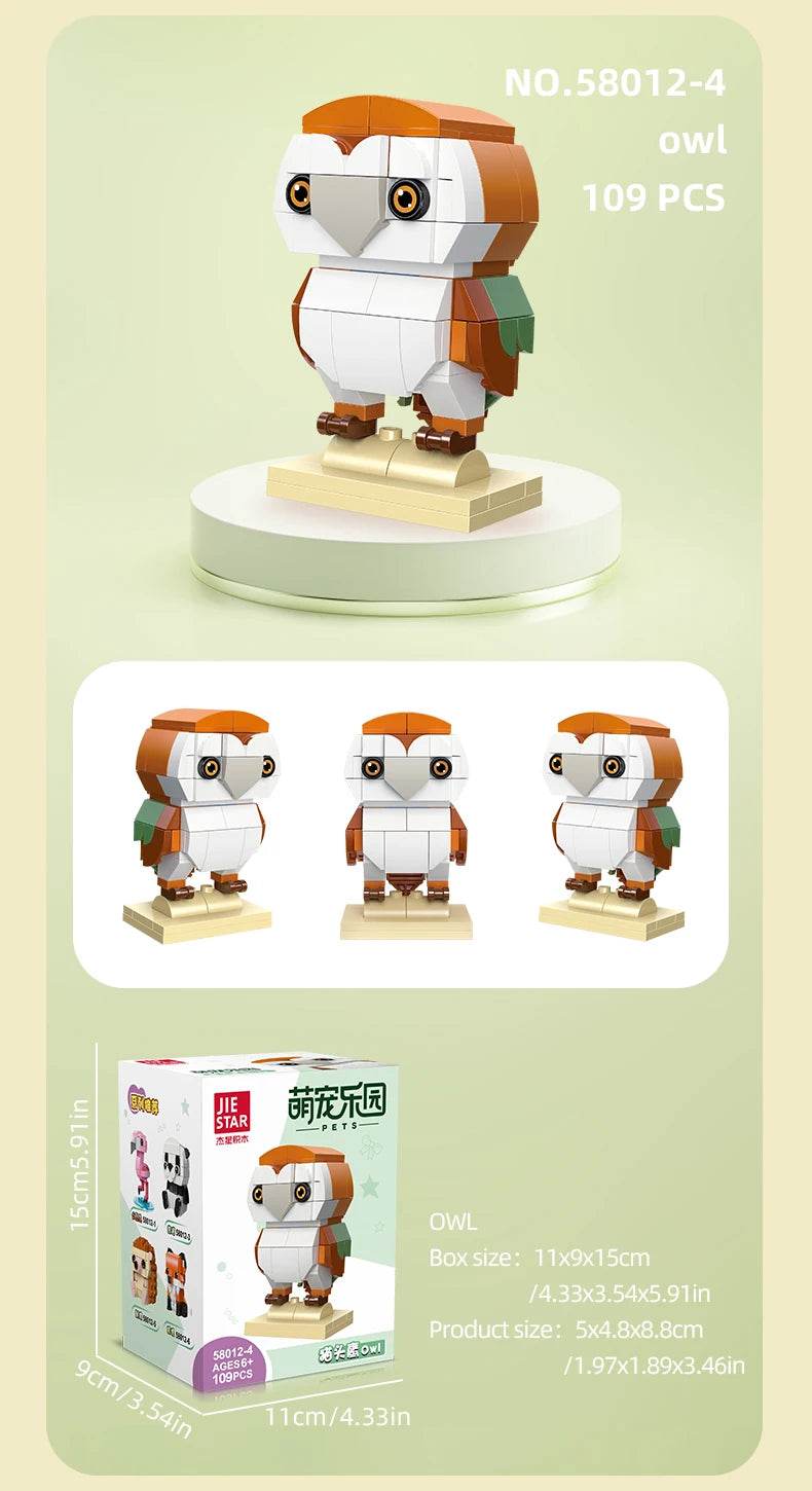 639PCS Mini Animal Building Blocks Ostrich Fox Panda Toys - ToylandEU