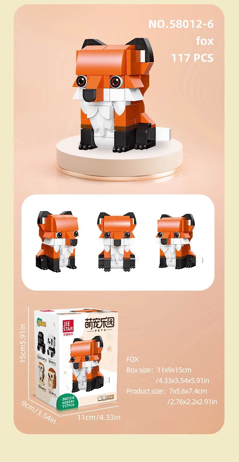 639PCS Mini Animal Building Blocks Ostrich Fox Panda Toys - ToylandEU