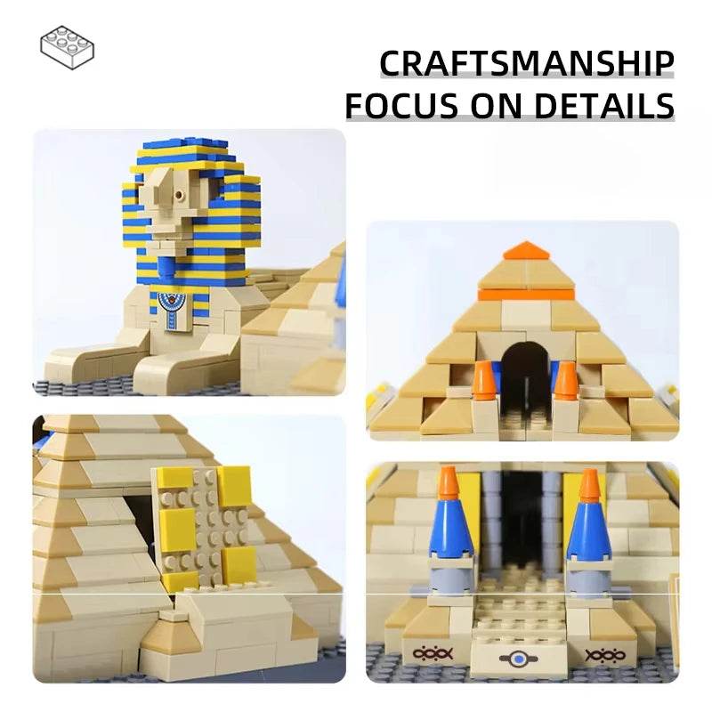 643Pcs Bricks Pyramid Giza Model Building Blocks Bricks Toy - ToylandEU