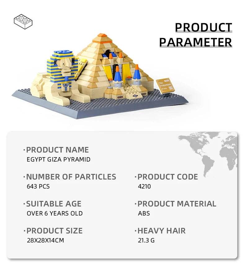 643Pcs Bricks Pyramid Giza Model Building Blocks Bricks Toy - ToylandEU