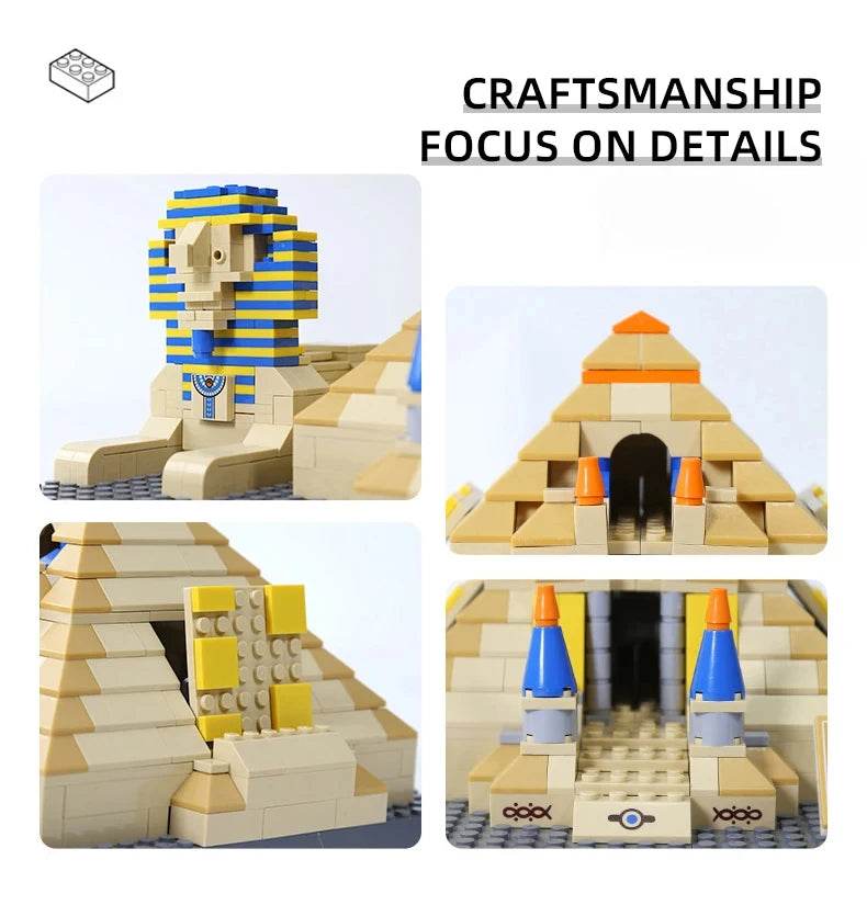 643Pcs Bricks Pyramid Giza Model Building Blocks Bricks Toy - ToylandEU