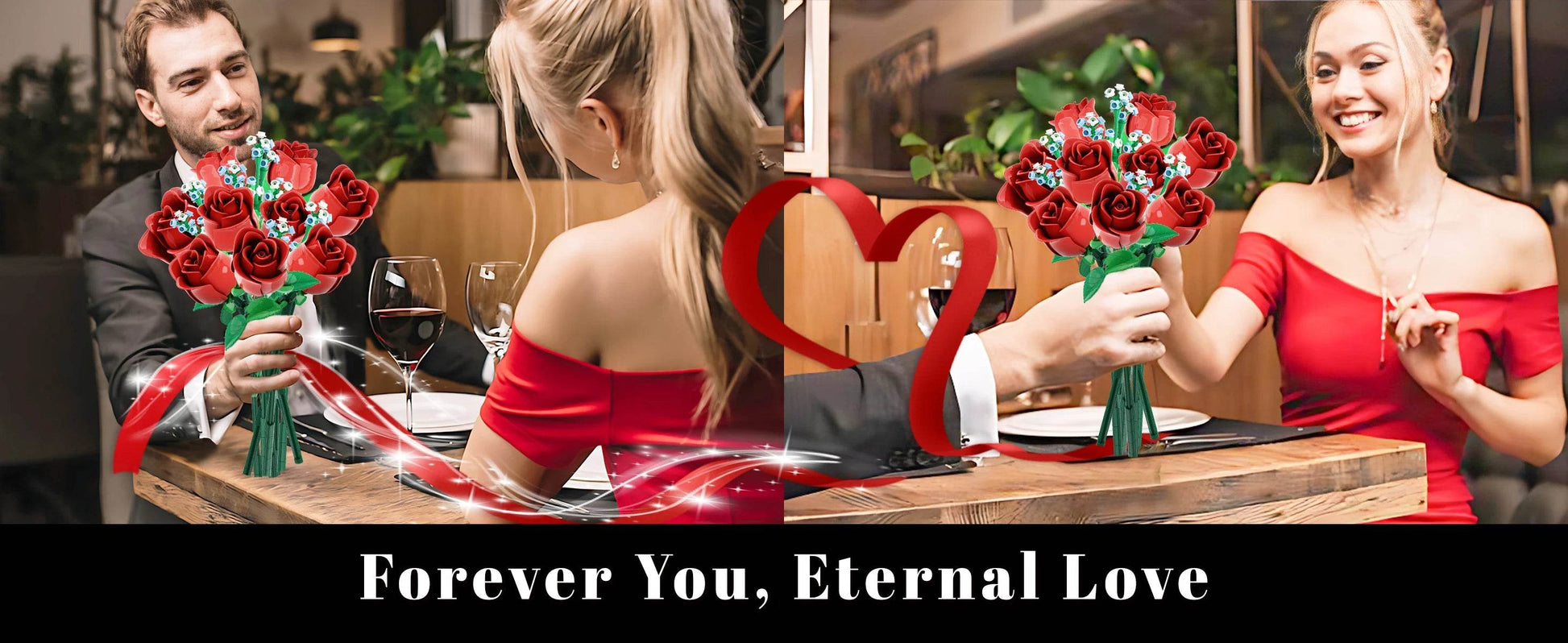 649PCS Romantic Rose Flower Building Blocks Home Decor Gifts - ToylandEU