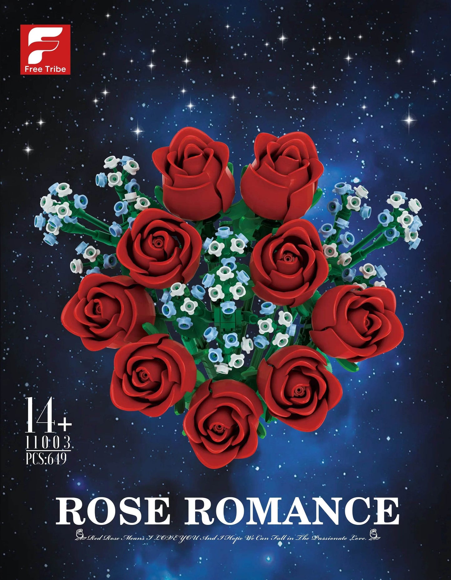 649PCS Romantic Rose Flower Building Blocks Home Decor Gifts - ToylandEU