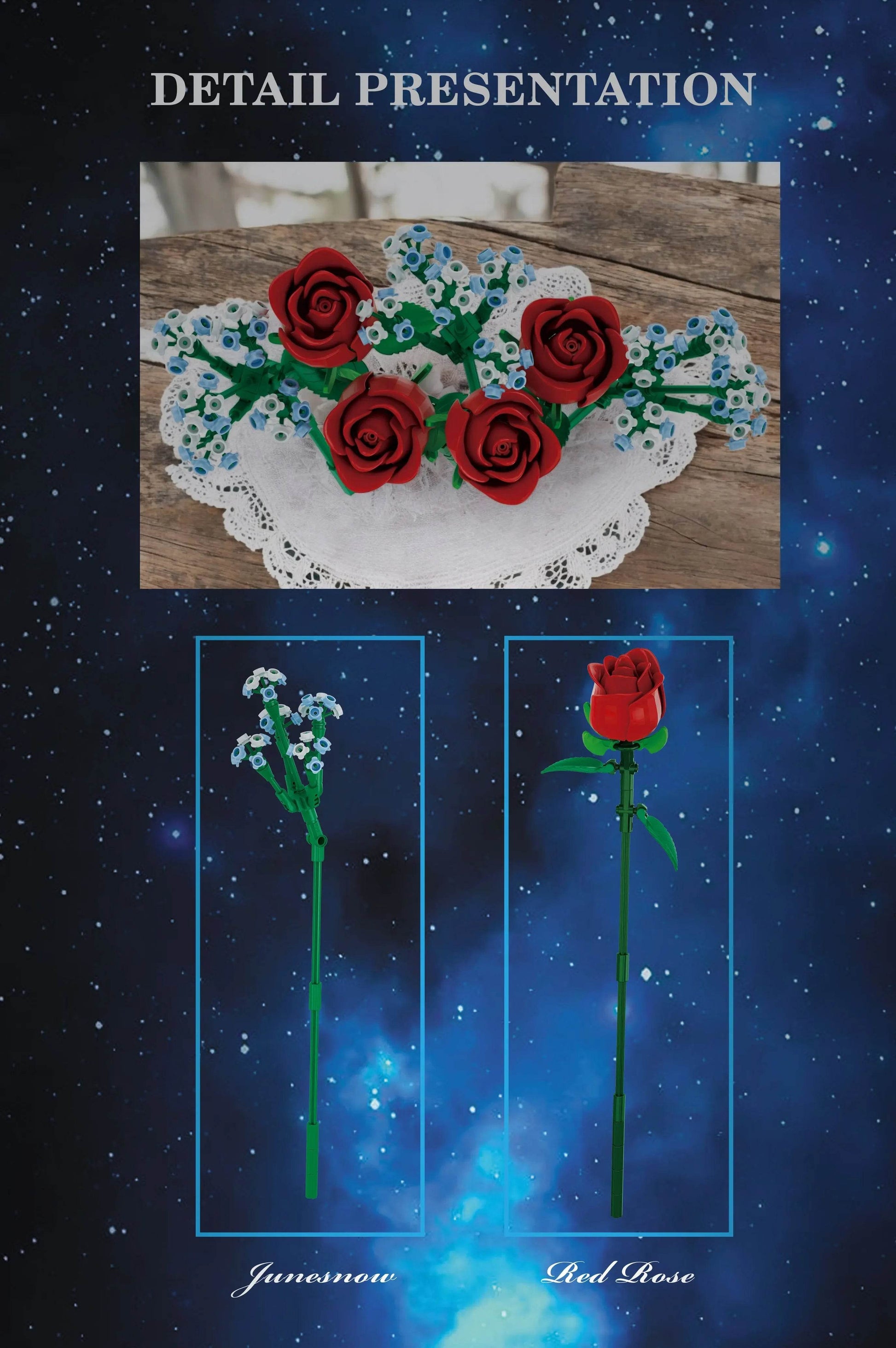 649PCS Romantic Rose Flower Building Blocks Home Decor Gifts - ToylandEU