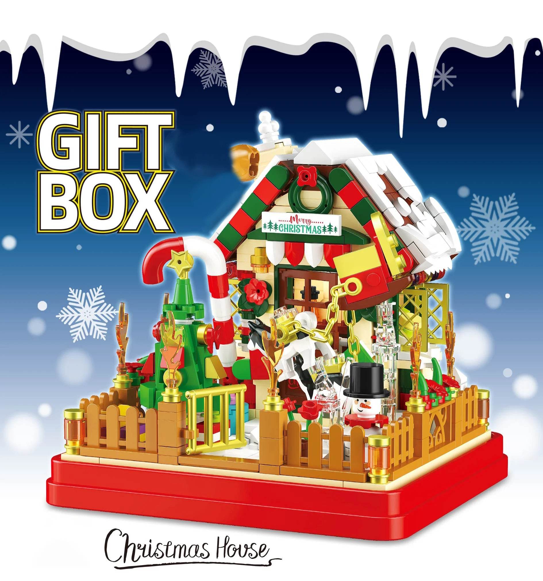 654PCS Christmas House Building Blocks Gift Box Set for Kids - ToylandEU