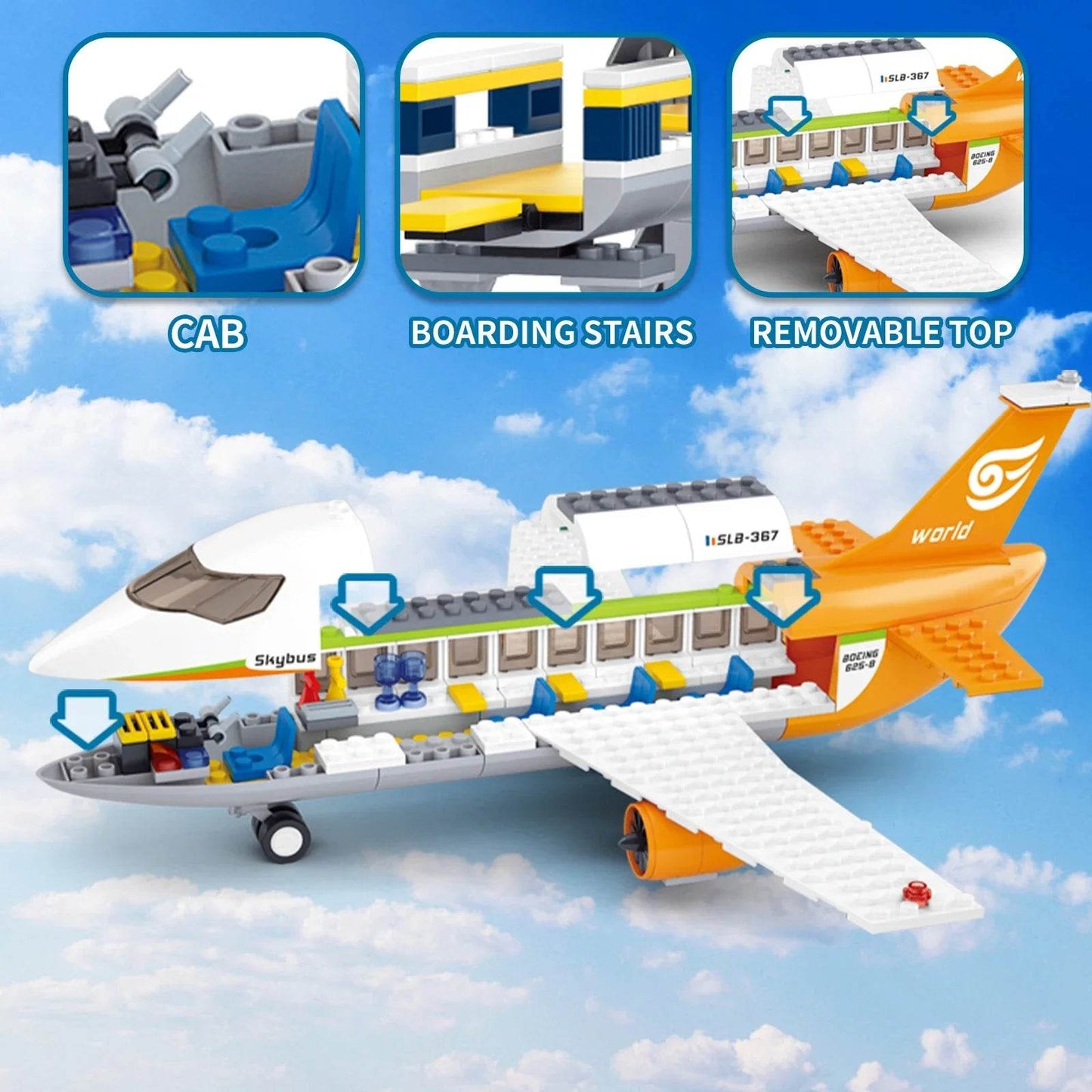 678PCS International Airport Building Blocks Passenger Aircraft Console Terminal Plane Model Brick Educational Toy Gift - ToylandEU