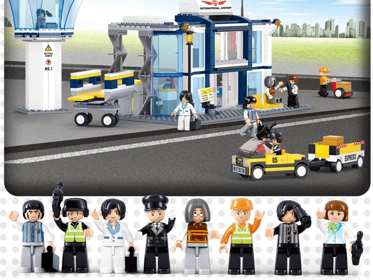 678PCS International Airport Building Blocks Passenger Aircraft Console Terminal Plane Model Brick Educational Toy Gift - ToylandEU