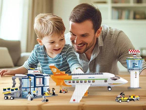 678PCS International Airport Building Blocks Passenger Aircraft Console Terminal Plane Model Brick Educational Toy Gift - ToylandEU