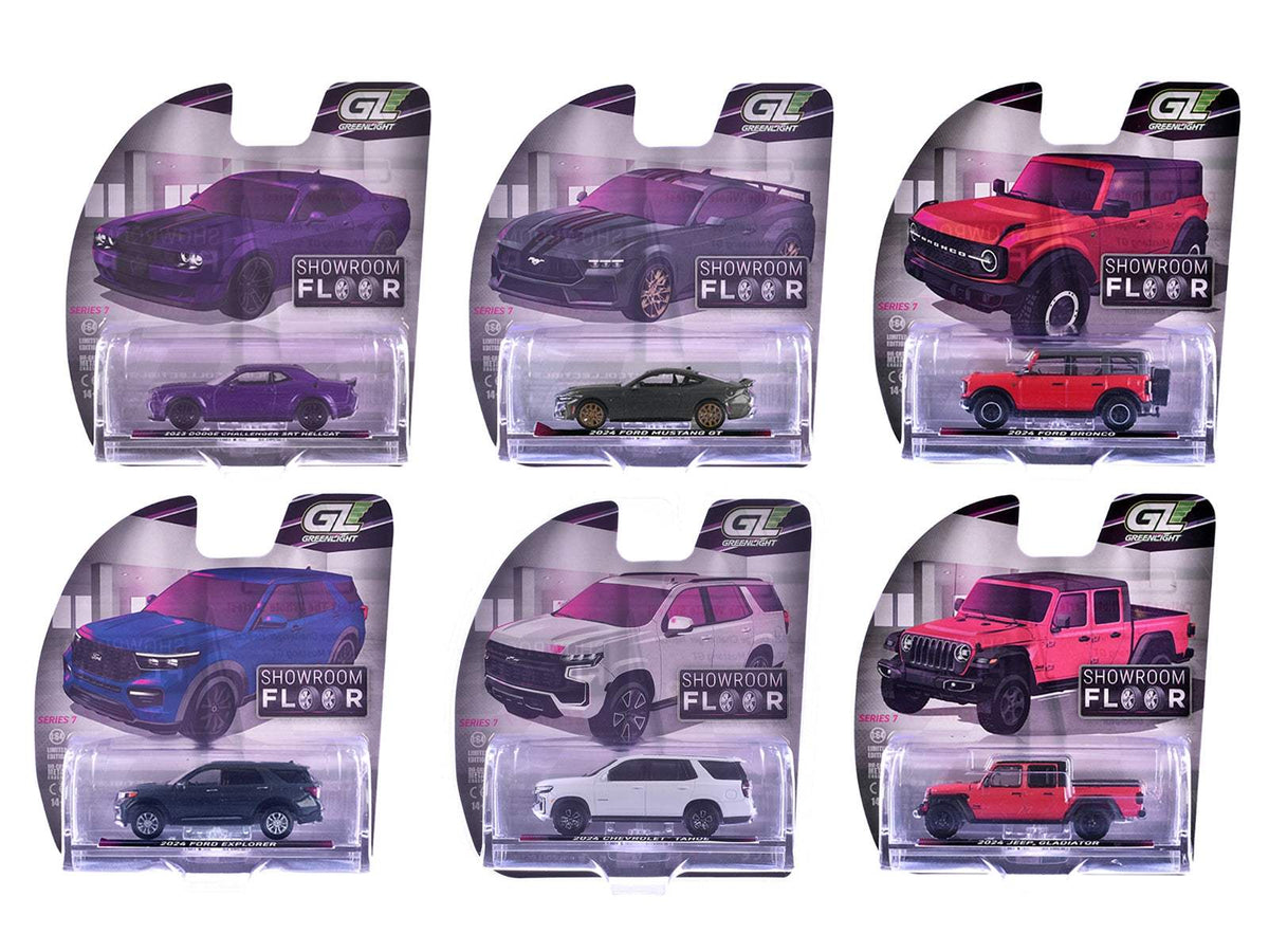 Showroom Floor Series 7 Set of 6 Cars | 1/64 Diecast Model Car | Greenlight | Showroom Floor Series