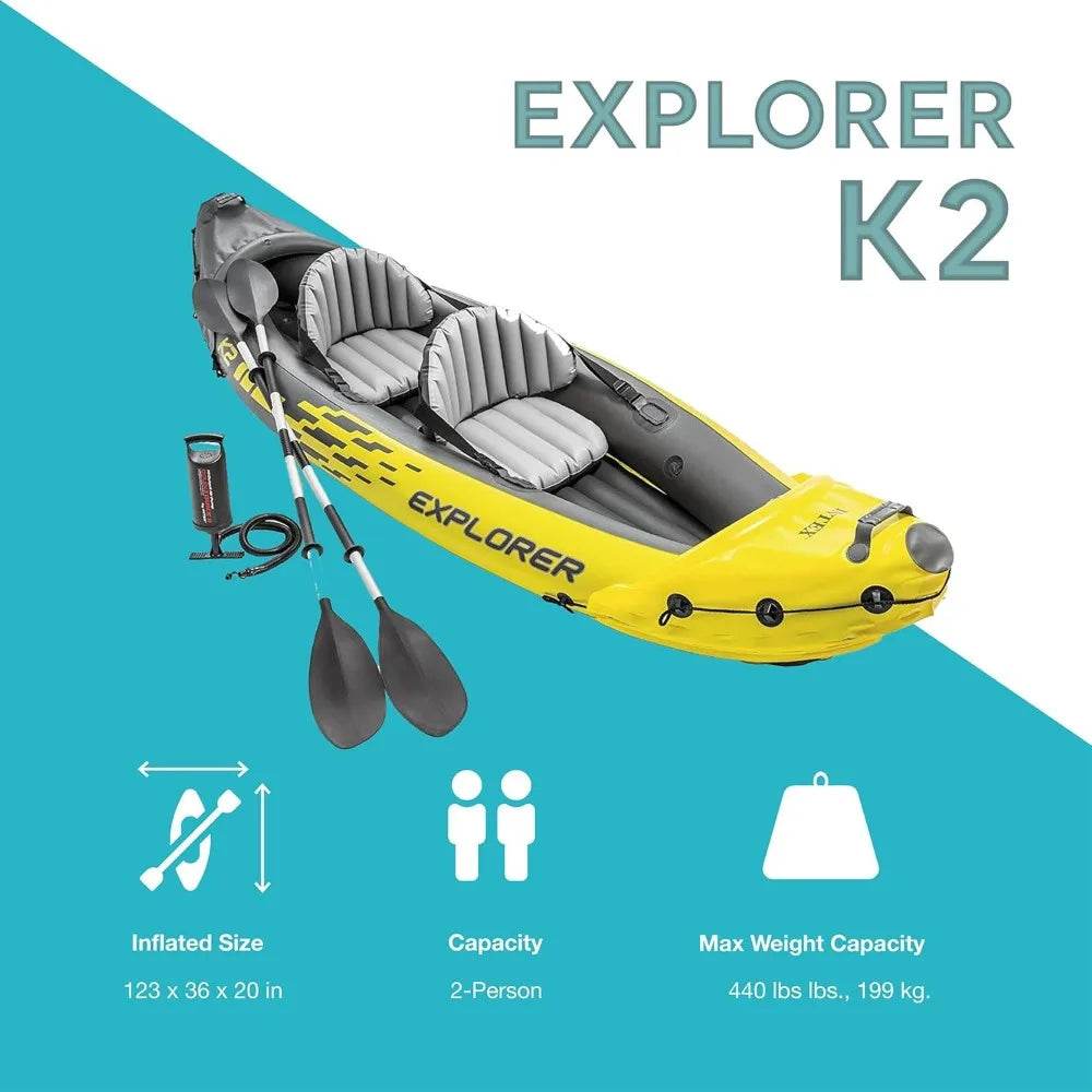 68307EP Explorer K2 Inflatable Kayak Set with Oars and Pump - ToylandEU