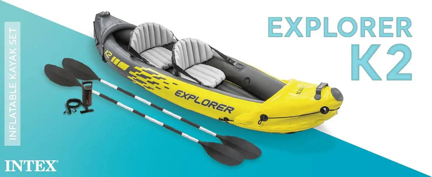 68307EP Explorer K2 Inflatable Kayak Set with Oars and Pump - ToylandEU