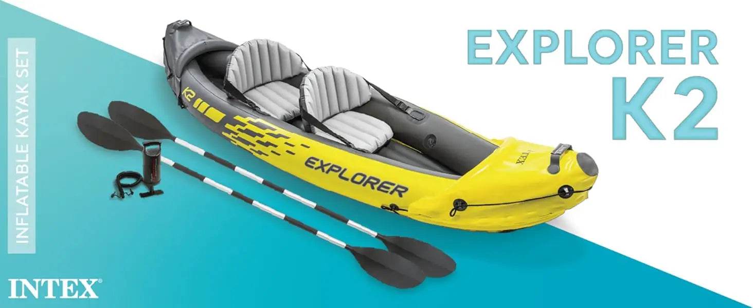 68307EP Explorer K2 Inflatable Kayak Set with Oars and Pump - ToylandEU