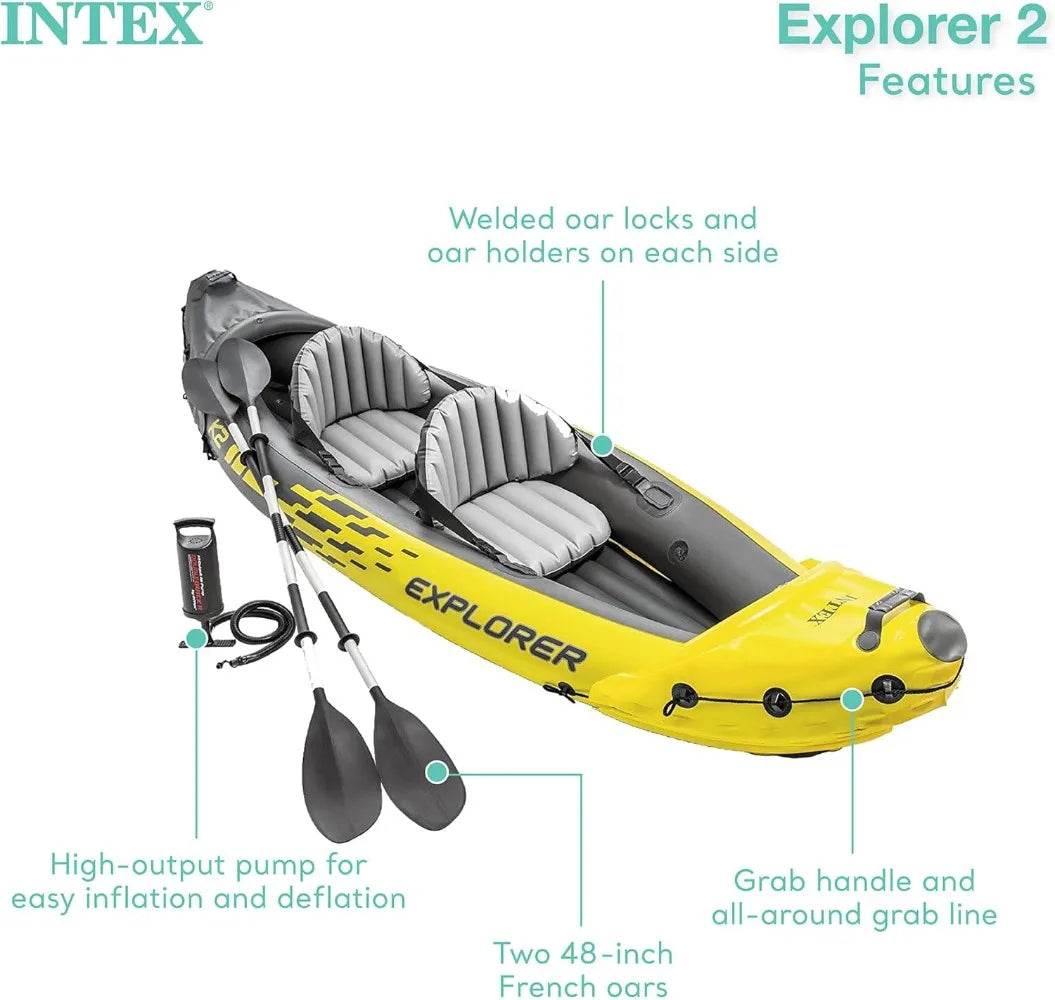 68307EP Explorer K2 Inflatable Kayak Set with Oars and Pump - ToylandEU
