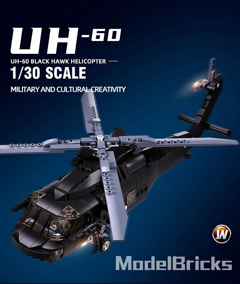 692PCS Military UH-60L Medical Rescue Aircraft Building Blocks - ToylandEU
