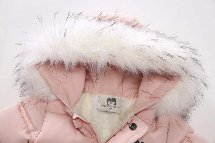 Baby Thick Cotton Jumpsuit Jacket With Gloves | Long Sleeve