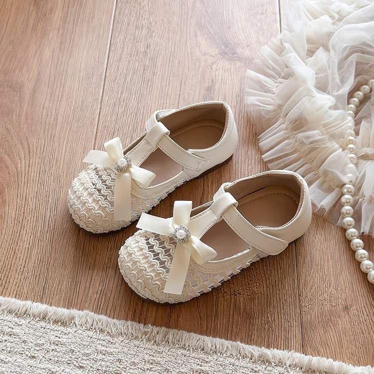Girls' Pearl Bow Sandals | Non-Slip Sole | Breathable Design | Comfortable Fit