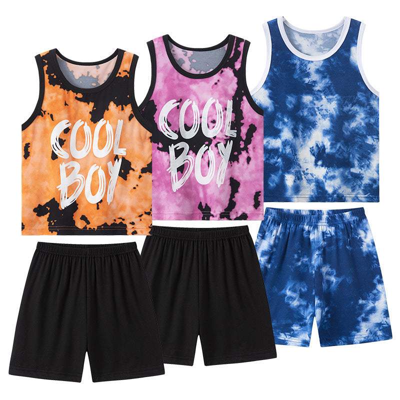 Boys' And Girls' Printed Vest Suit | Dinosaur