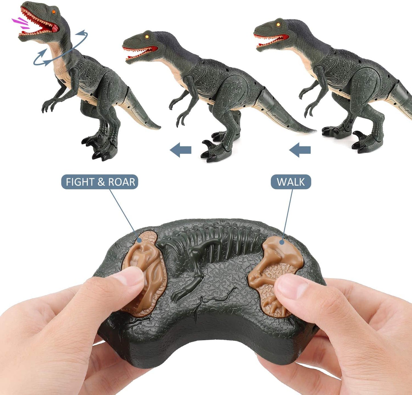 Walking Velociraptor Dinosaur Toy with Remote Control and Lights - ToylandEU