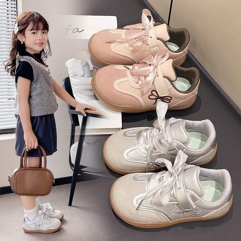 Girls' Bow Sneakers | Non-Slip Sole | Breathable Design | Lightweight