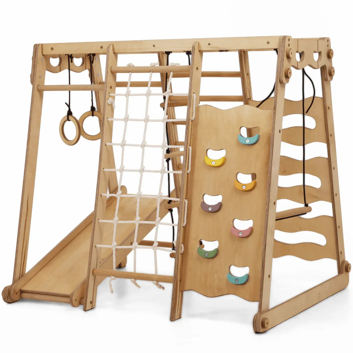 6in1 Indoor Jungle Gym for Toddler: Playground + Swings Set + Slide Board + Rope + Stairs - ToylandEU