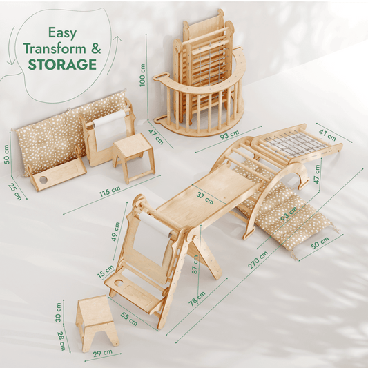 Montessori Climbing Set | 6 In 1 Play Frame | Indoor Play Gym | Ages One To Six