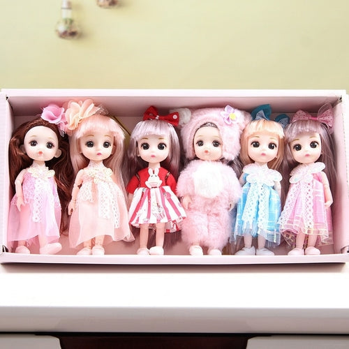 6-Piece 16cm Doll Set Gift Box with Movable Joints and 3D Eyes ToylandEU.com Toyland EU