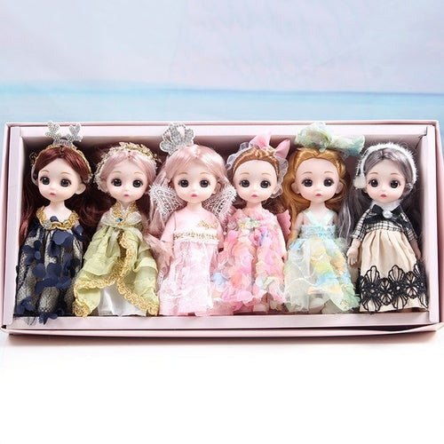 6-Piece 16cm Doll Set Gift Box with Movable Joints and 3D Eyes ToylandEU.com Toyland EU