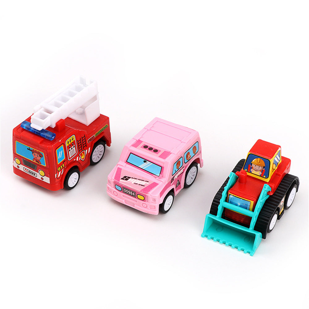 Set of 6 Pull Back Car Model Toys - Fire Truck, Taxi, and Mobile Vehicles - ToylandEU