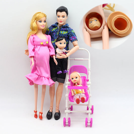 6-Piece Pregnant Baby, Ken and Wife Happy Family Doll Kit - Mini  Educational Toy