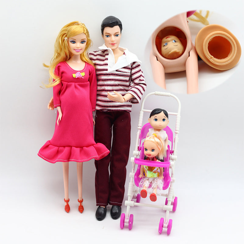 6-Piece Pregnant Baby, Ken and Wife Happy Family Doll Kit - Mini  Educational Toy