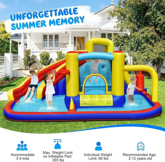  7-In-1 Inflatable Water Slide With Splash Pool -  ToylandEU™