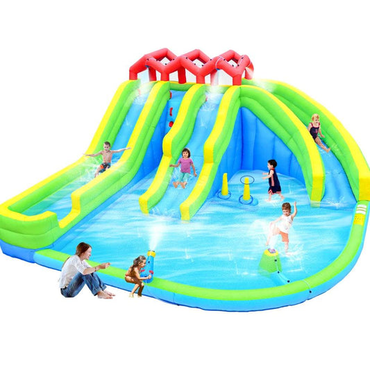 7 In1 Inflatable Water Park Three Slide With Blower - ToylandEU