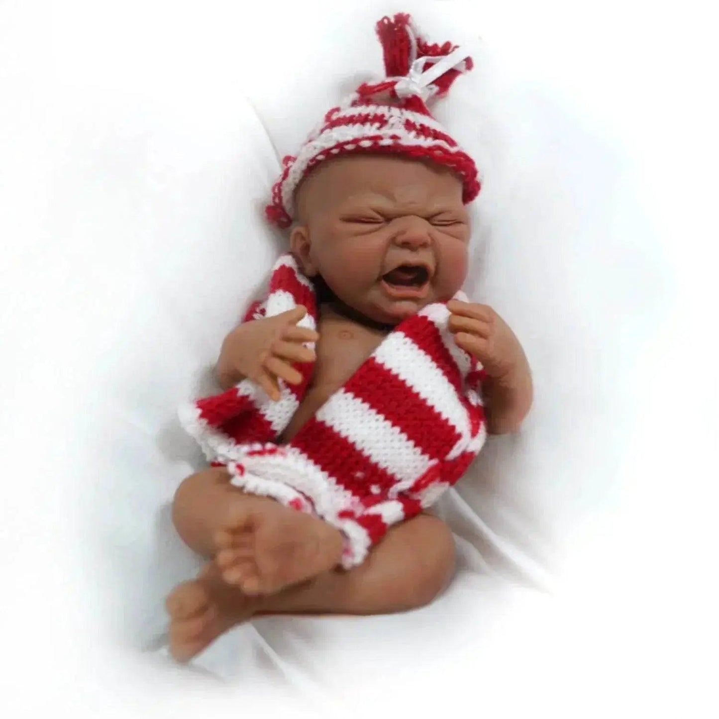  7 Inch Boy Micro Preemie Full Body Silicone Black Skin CryBaby Doll Ethan Lifelike Mini Reborn Doll Surprice Children Anti-Stress -  ToylandEU™