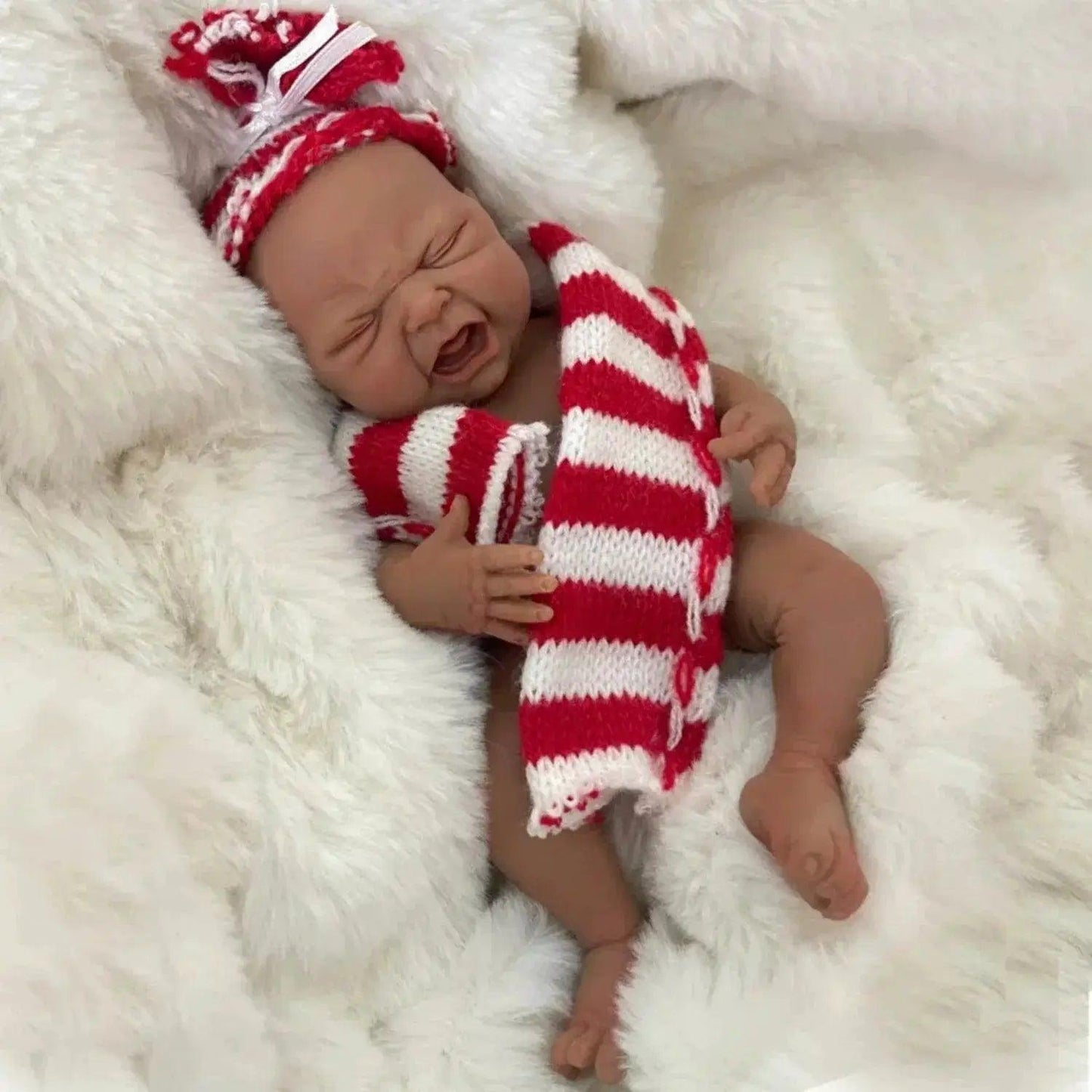  7 Inch Boy Micro Preemie Full Body Silicone Black Skin CryBaby Doll Ethan Lifelike Mini Reborn Doll Surprice Children Anti-Stress -  ToylandEU™