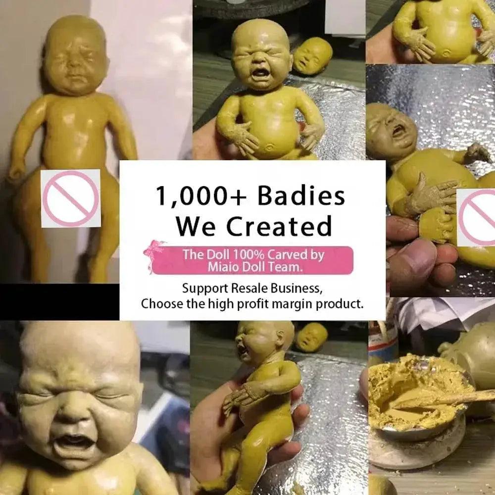  7 Inch Boy Micro Preemie Full Body Silicone Black Skin CryBaby Doll Ethan Lifelike Mini Reborn Doll Surprice Children Anti-Stress -  ToylandEU™
