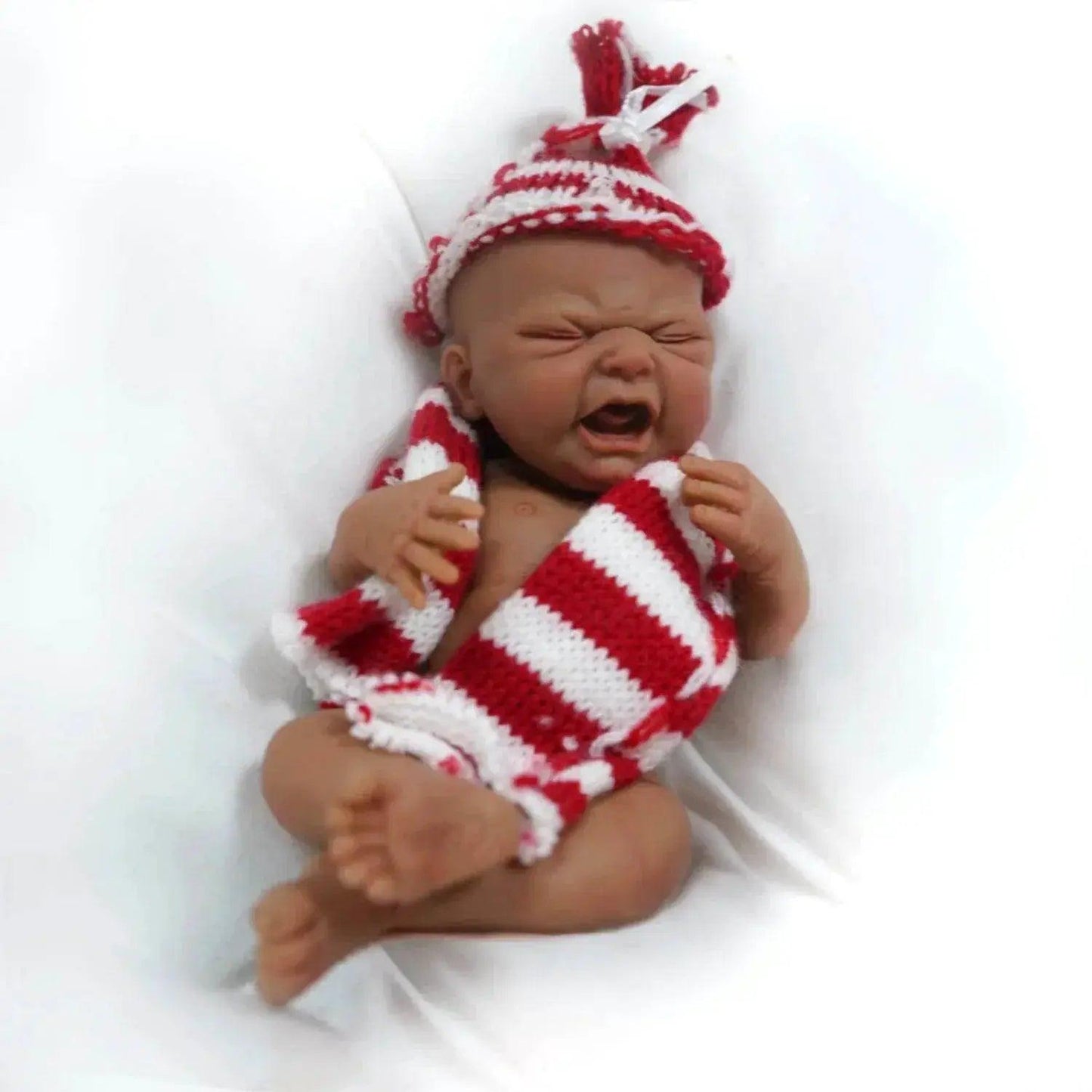  7 Inch Boy Micro Preemie Full Body Silicone Black Skin CryBaby Doll Ethan Lifelike Mini Reborn Doll Surprice Children Anti-Stress -  ToylandEU™