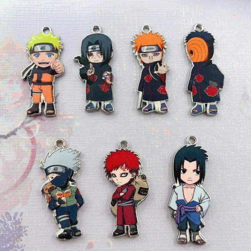 7 PCS Naruto Key Chain Charms, Anime Cartoons Character Alloy Charms Pendant - ToylandEU