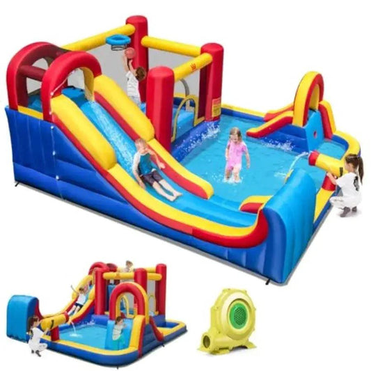 7-in-1 Inflatable Water Slide With Blower Easy Setup -  ToylandEU™