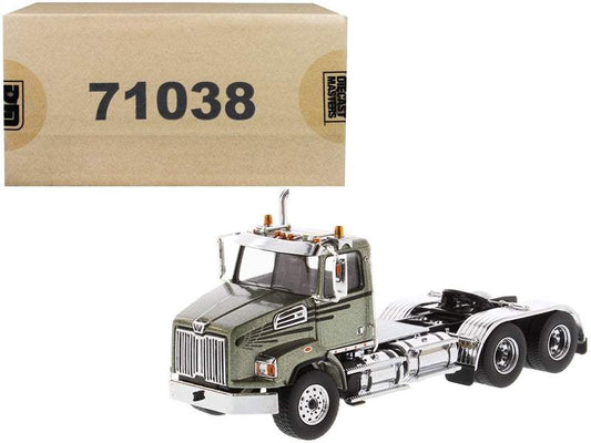 Western Star 4700 SB Tandem Day Cab Tractor Metallic Olive Green | 1/50 Diecast Model Tractor | Diecast Masters | Collector Quality