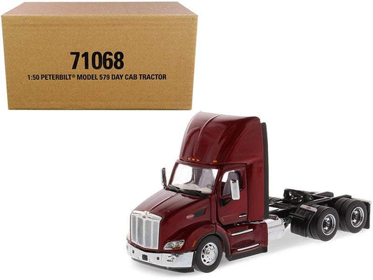 Peterbilt 579 Day Cab Truck Tractor Legendary Red | 1/50 Diecast Model Tractor | Diecast Masters | Transport Series